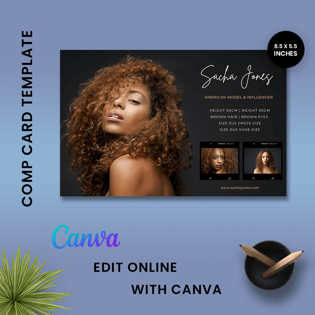 Canva Distinct Comp Card Template Performer Websites